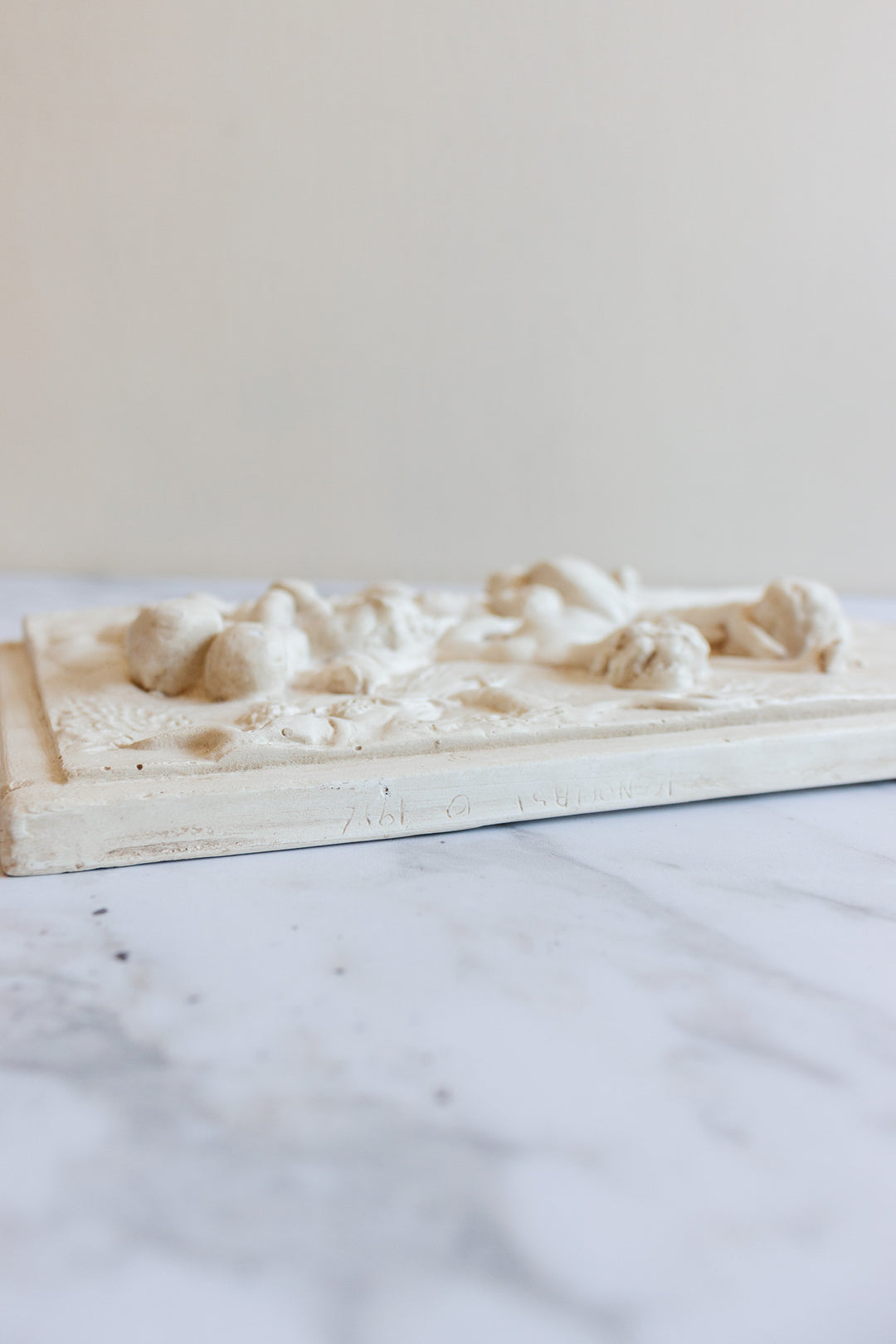 vintage bas relief plaster sculpture
