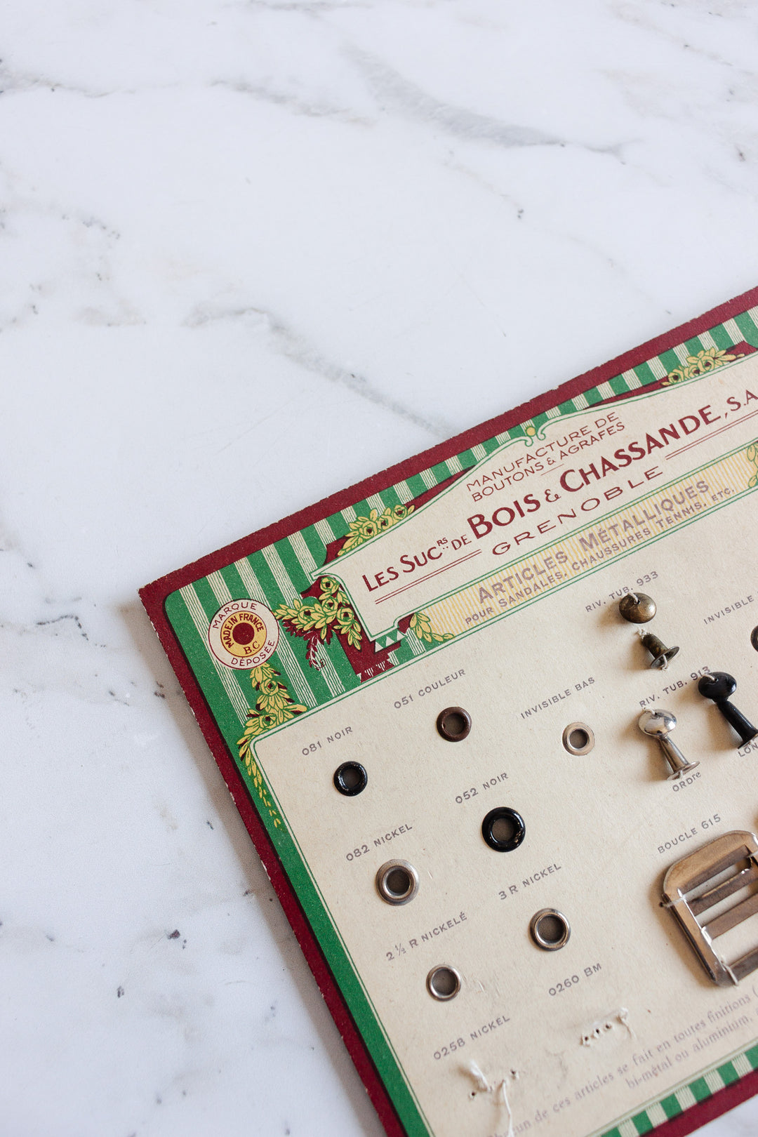 vintage french les suc de bois & chassande salesman's sample card