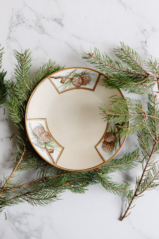antique german "silesia" pinecone plate