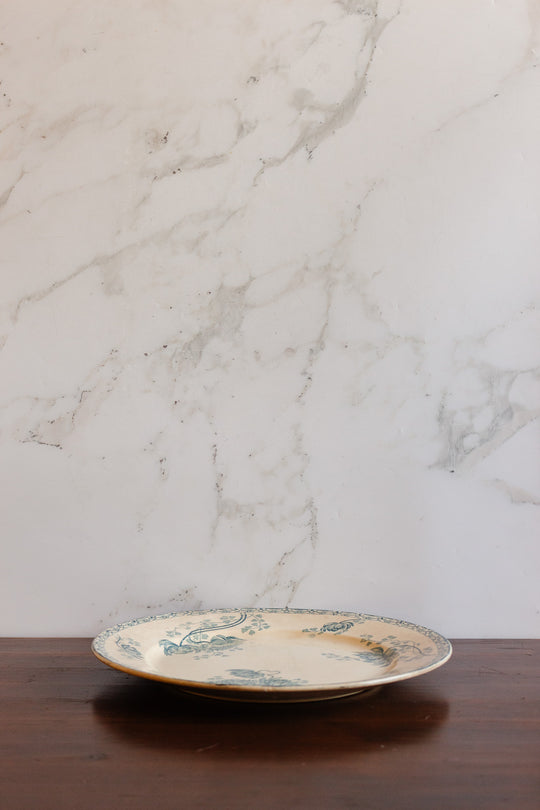 antique french "royat" sarreguemines transferware plate
