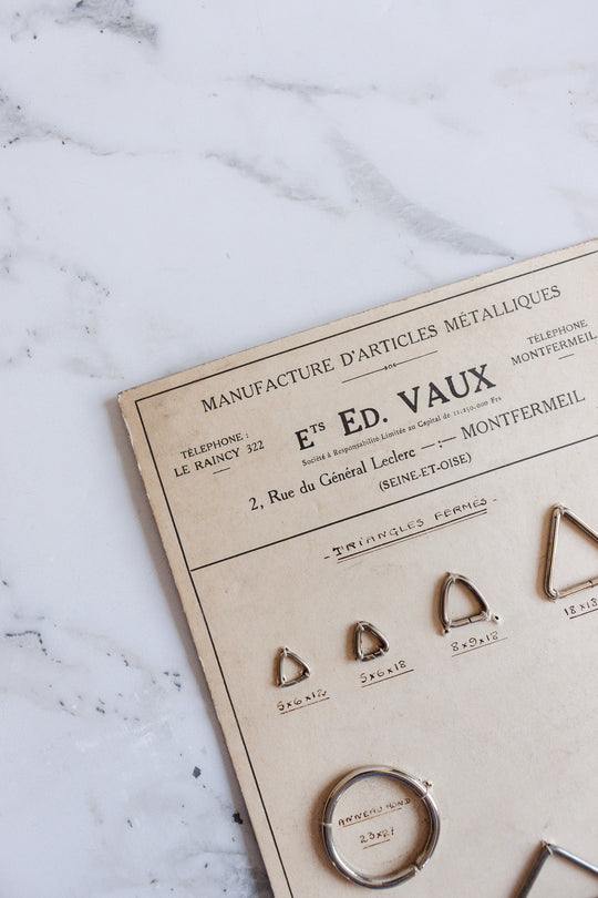 vintage french Ets Ed. Vaux salesman'd sample card