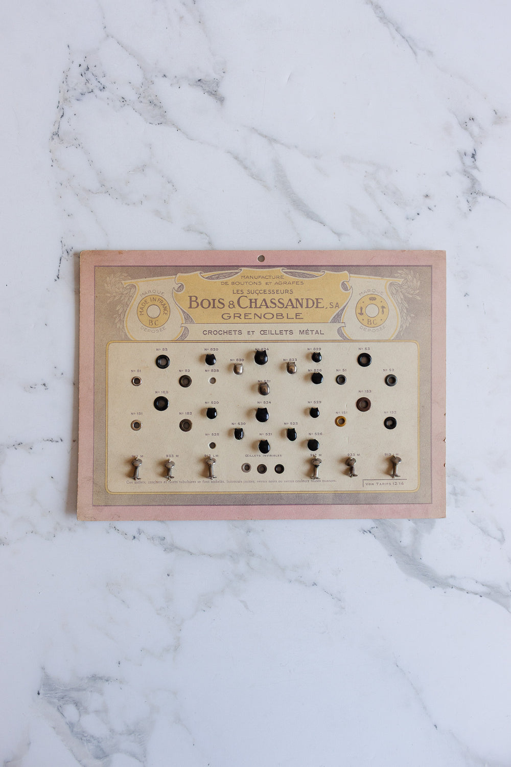 "bois et chassande" vintage french salesman's sample board