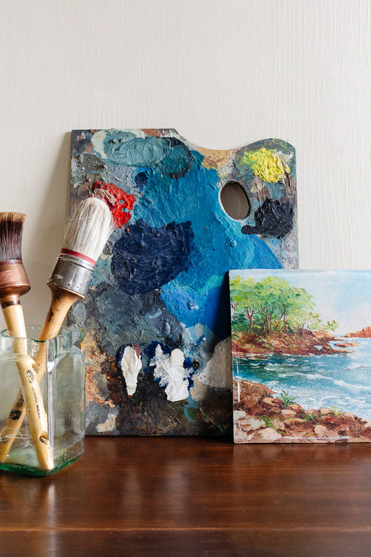 large vintage french artist's palette