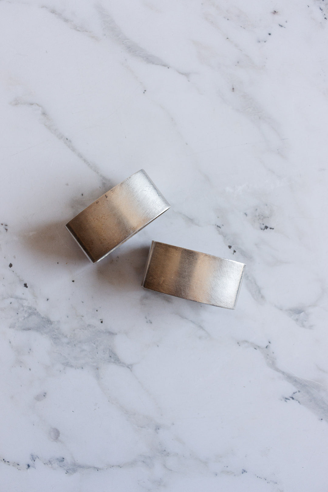 antique french "madame et monsieur" silver napkin rings