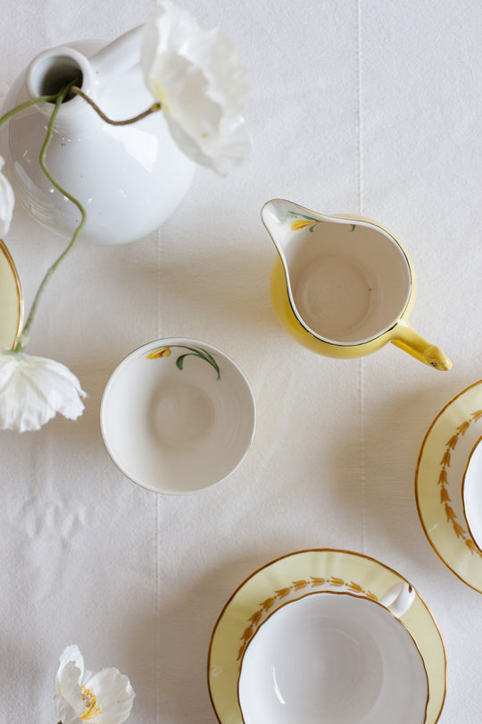 weatherby daffodil England creamer and sugar bowl