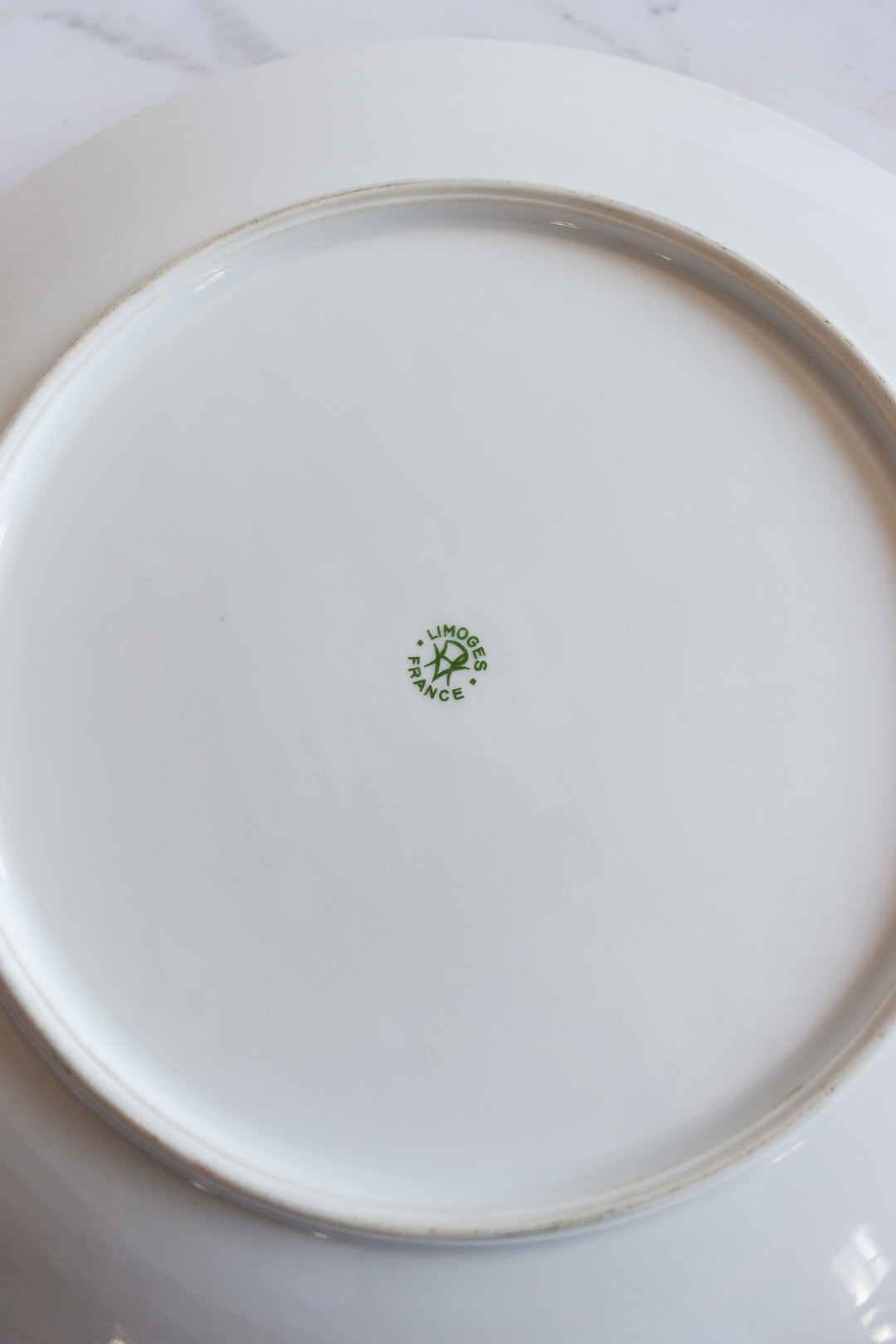 1930s limoges floral and gilt cake plate