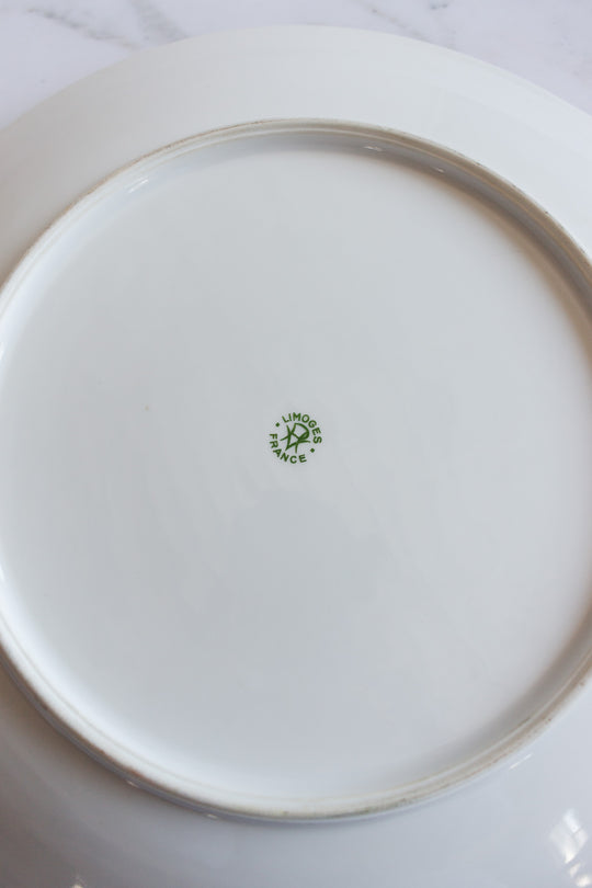 1930s limoges floral and gilt cake plate