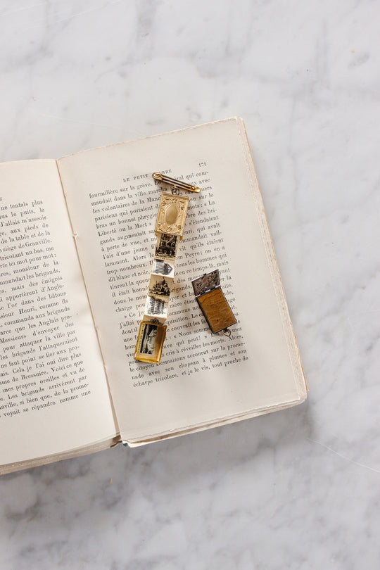 rare turn of the century Paris souvenir photo book brooch