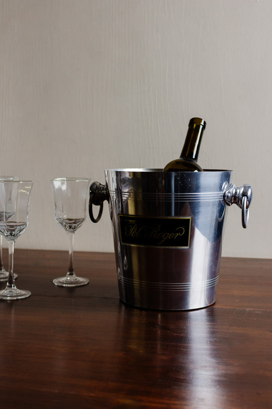 vintage french aluminum "pol roger" champagne bucket