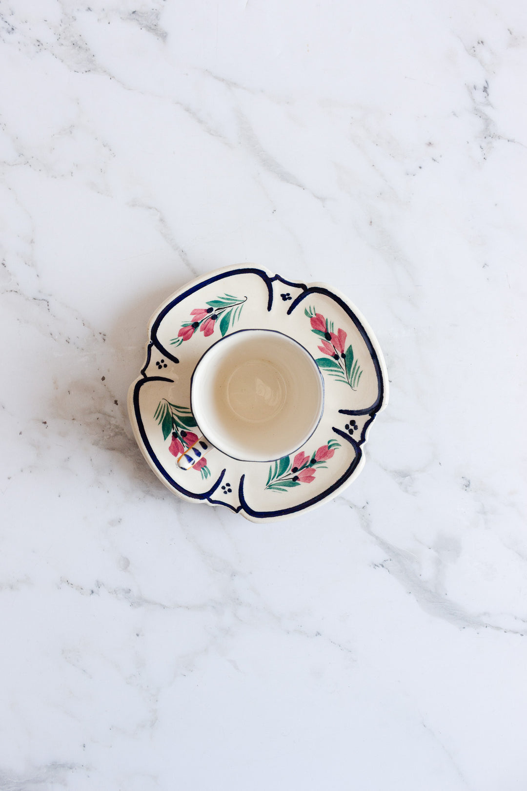 vintage french quimper hand painted demitasse set of 6