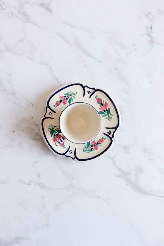 vintage french quimper hand painted demitasse set of 6