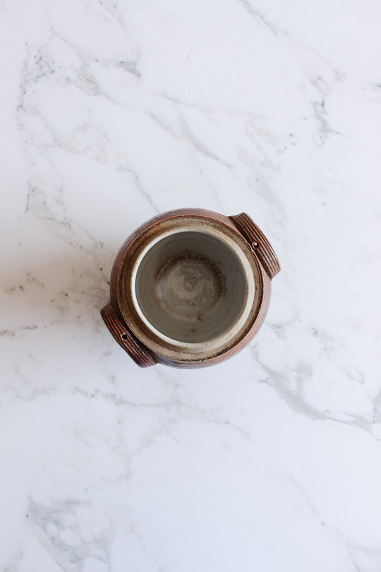 antique french stoneware confit pot, medium