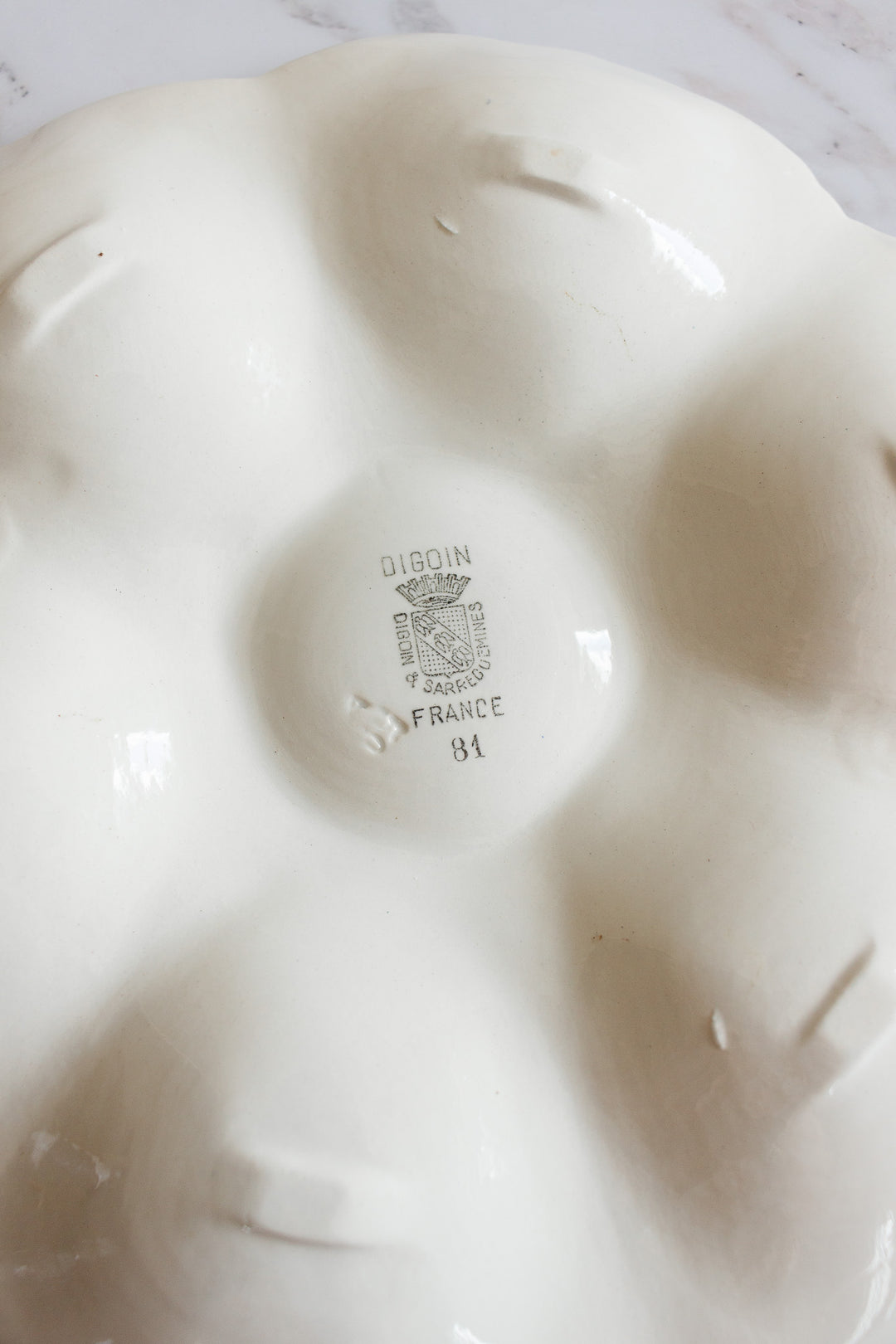 rare 1920s teal and coral Sarreguemines oyster plates, set of 3