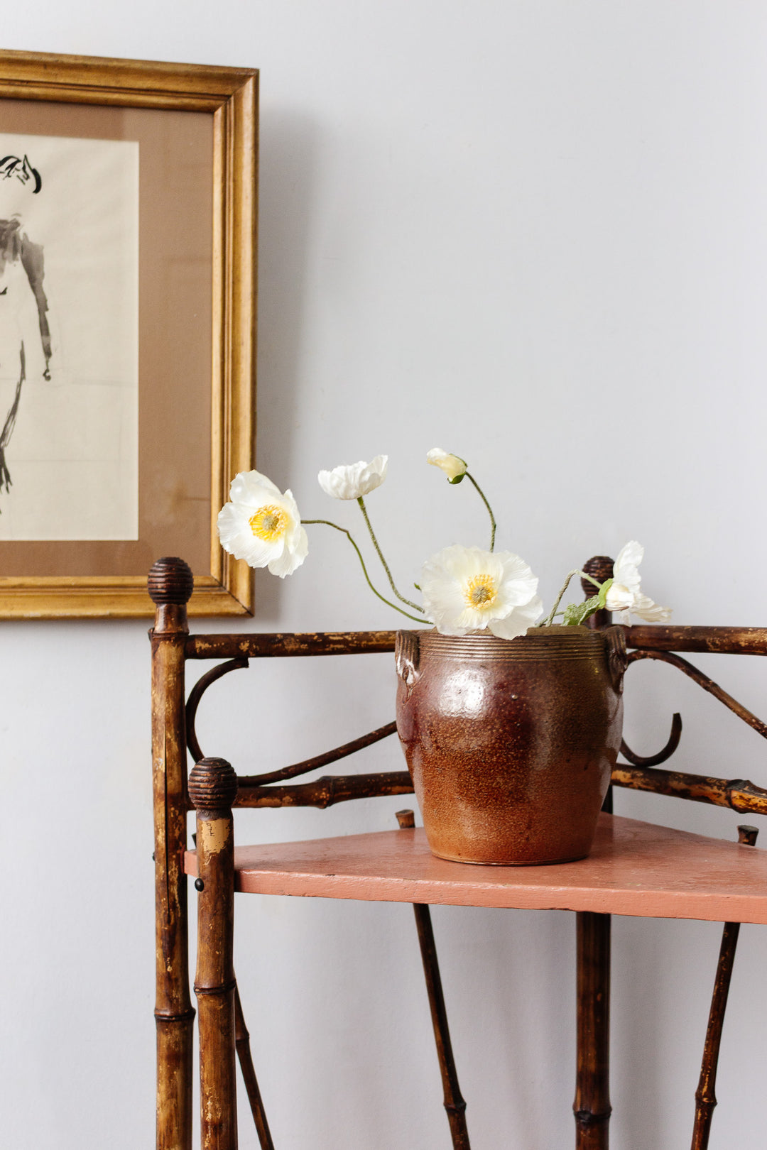 antique french stoneware confit pot