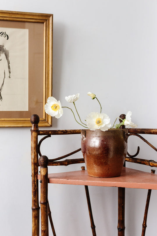 antique french stoneware confit pot