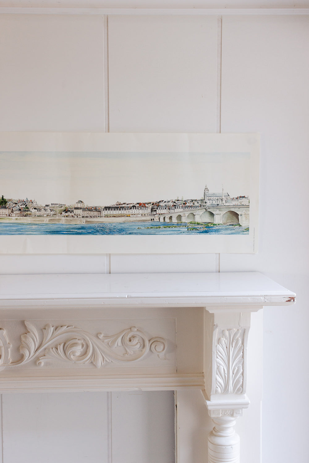 vintage french panoramic print of blois, france