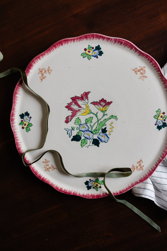 extra large antique french longwy "marseille" platter