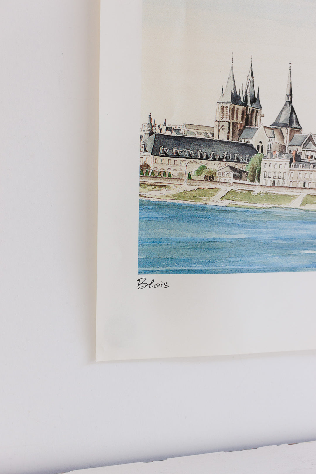 vintage french panoramic print of blois, france