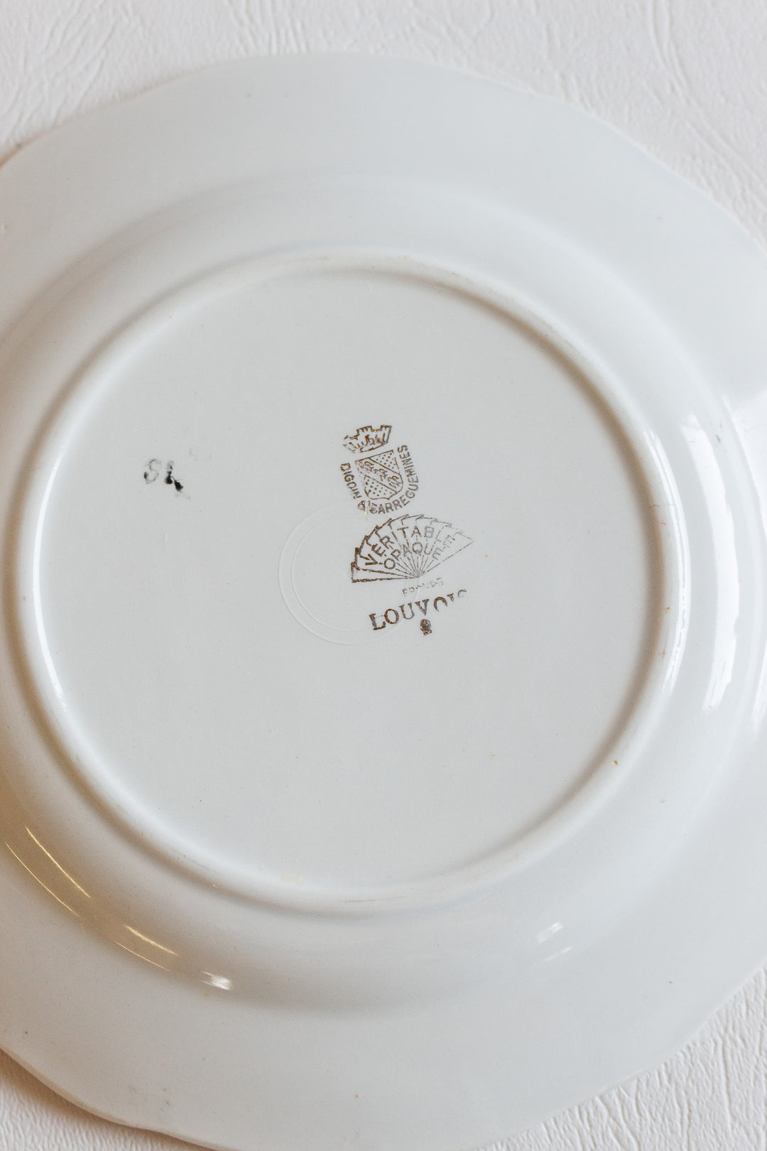 midcentury "louvois" digoin sarreguemines, set of 9