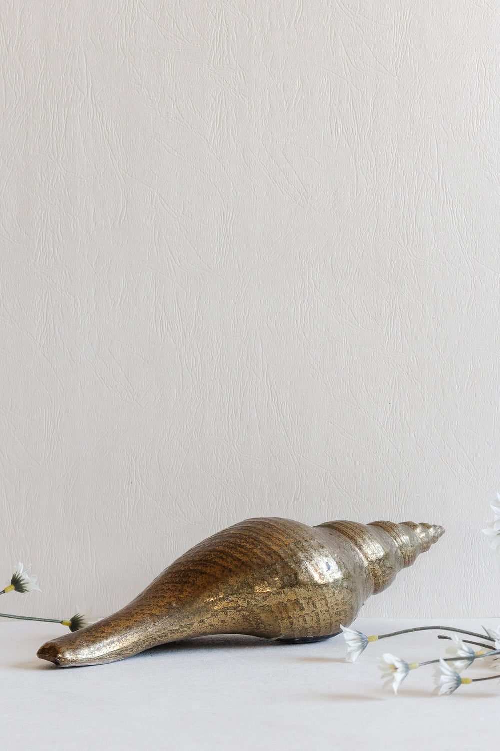 vintage french artisan made ceramic conch shell