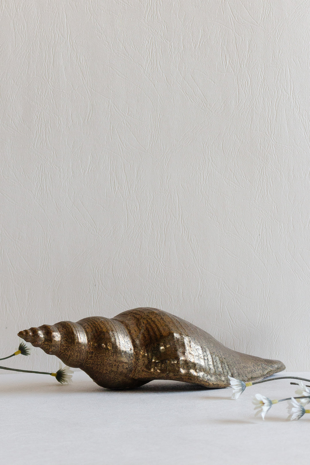 vintage french artisan made ceramic conch shell