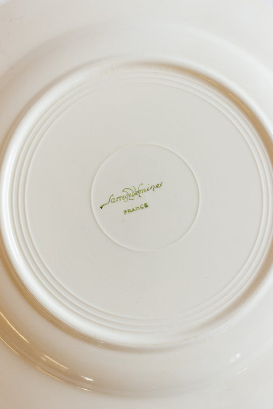pair of 1920s sarreguemines talking plates, design by j colong