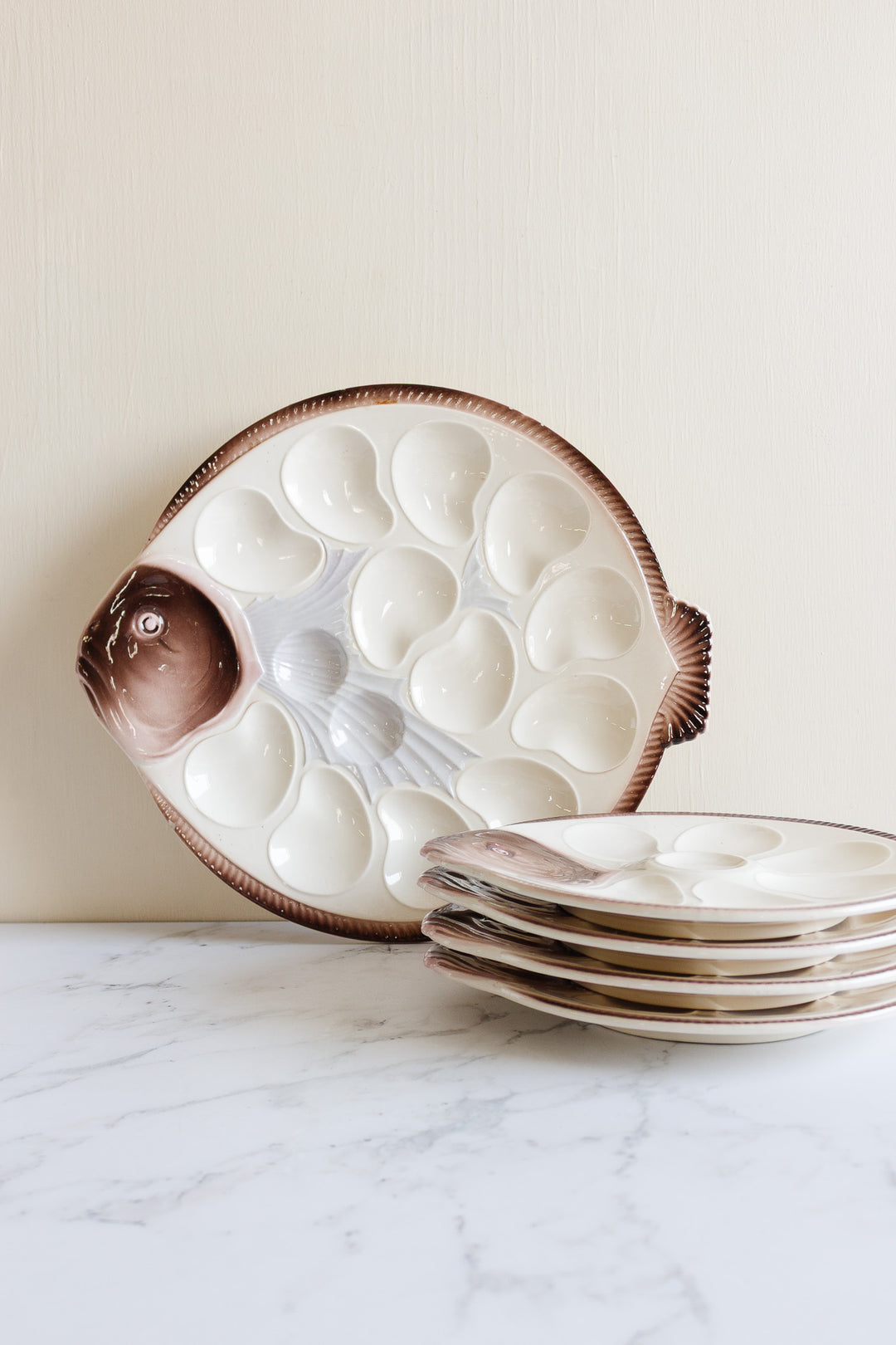 1930s french longwy oyster plates