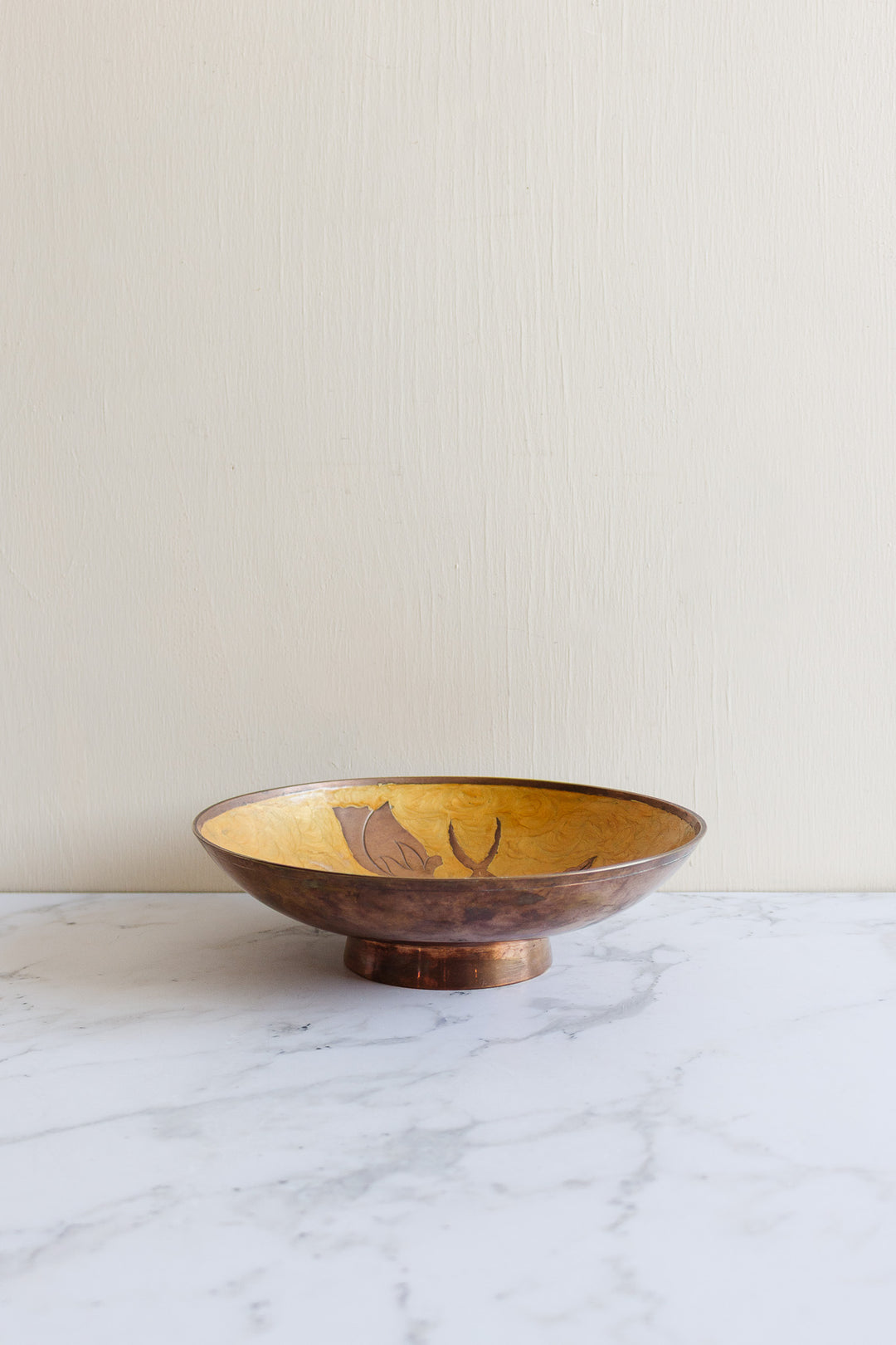 vintage french brass cloisonné bowl