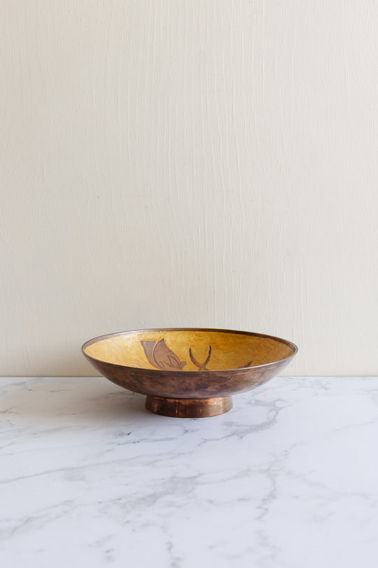vintage french brass cloisonné bowl