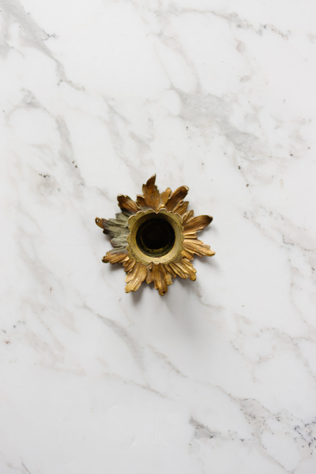 pair of vintage french brass candlesticks