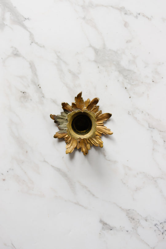 pair of vintage french brass candlesticks