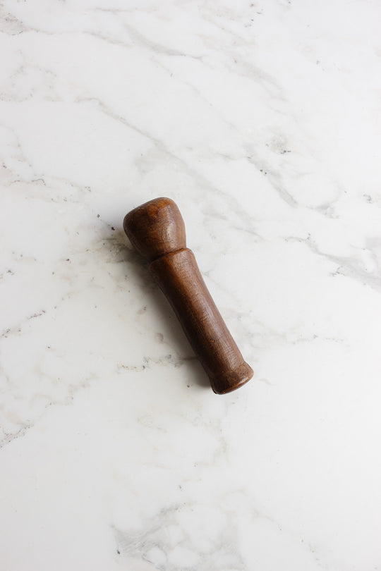 antique french wooden mortar and pestle