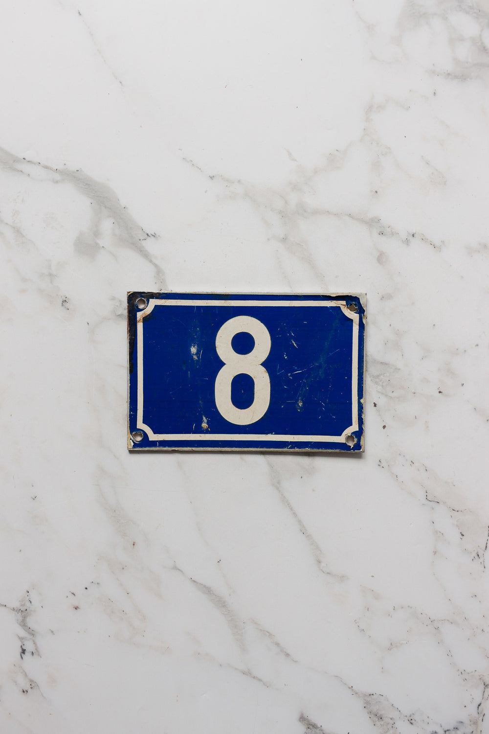 vintage french enamel apartment number 8