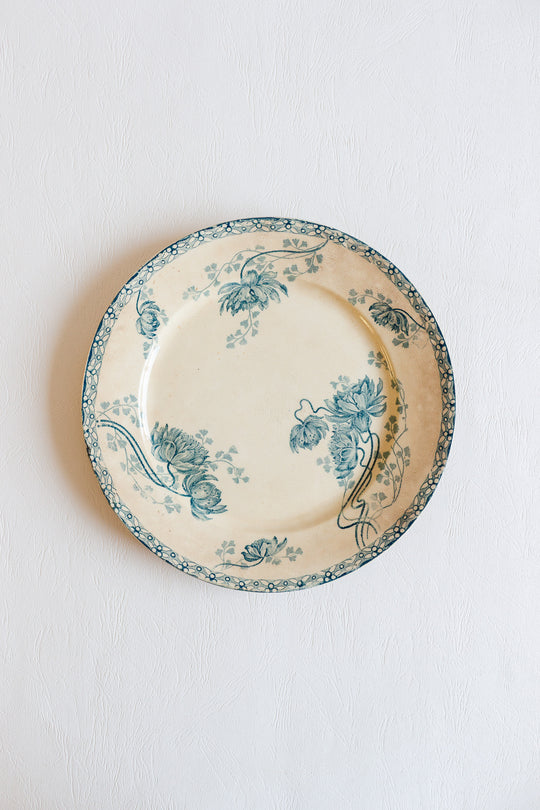antique french "royat" sarreguemines transferware plate