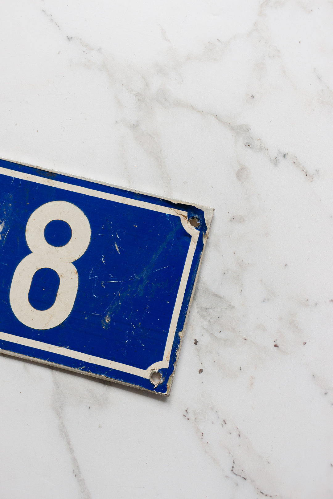 vintage french enamel apartment number 8