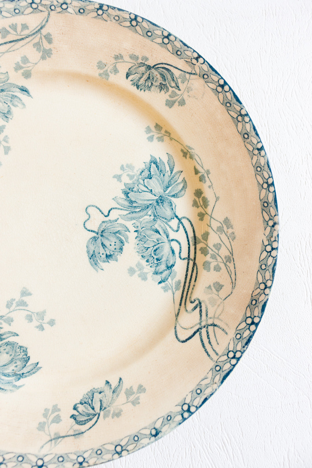 antique french "royat" sarreguemines transferware plate