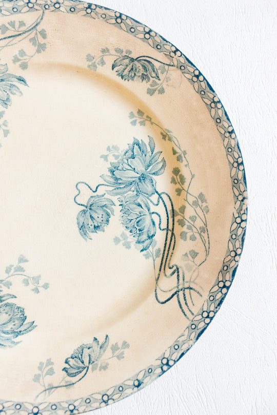 antique french "royat" sarreguemines transferware plate