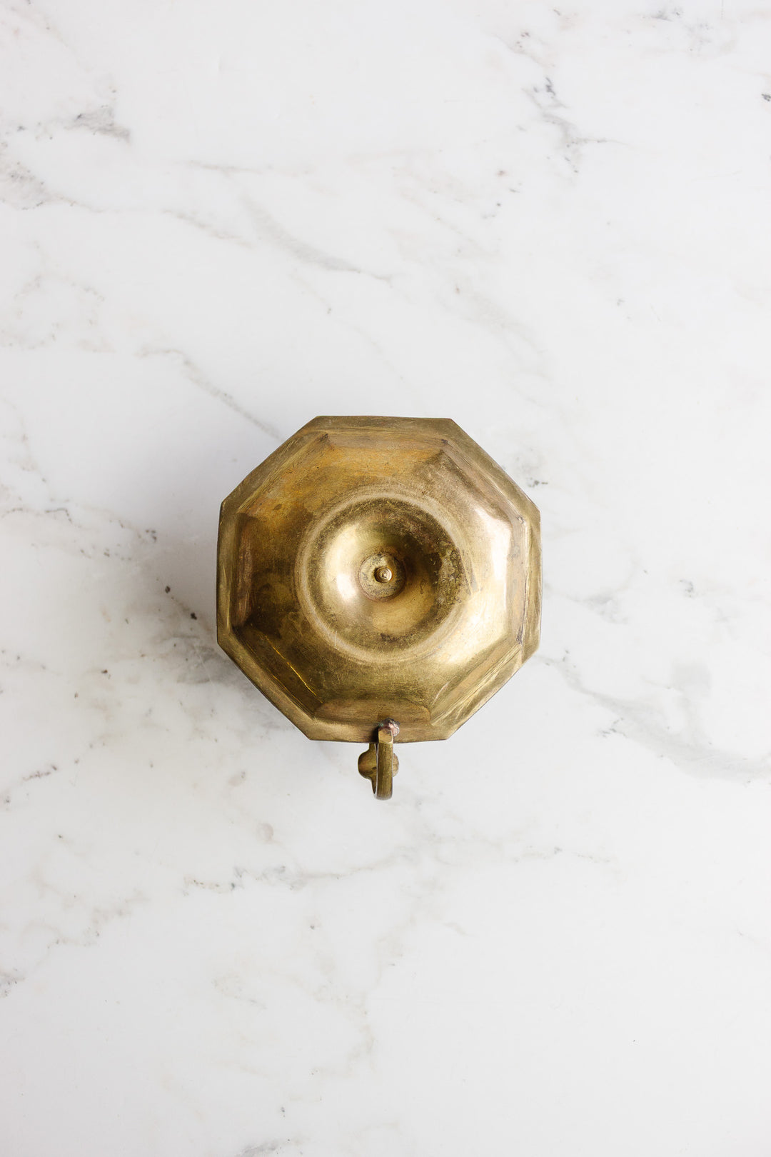 antique french octagonal brass chamberstick