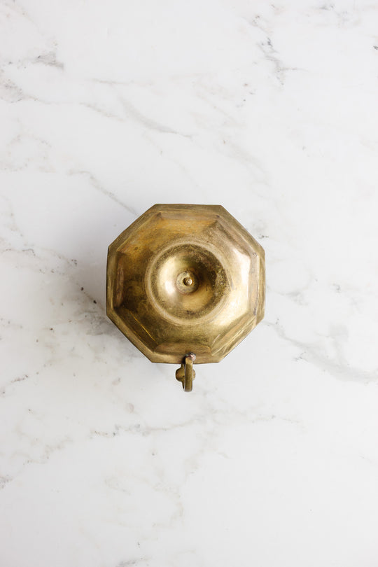 antique french octagonal brass chamberstick