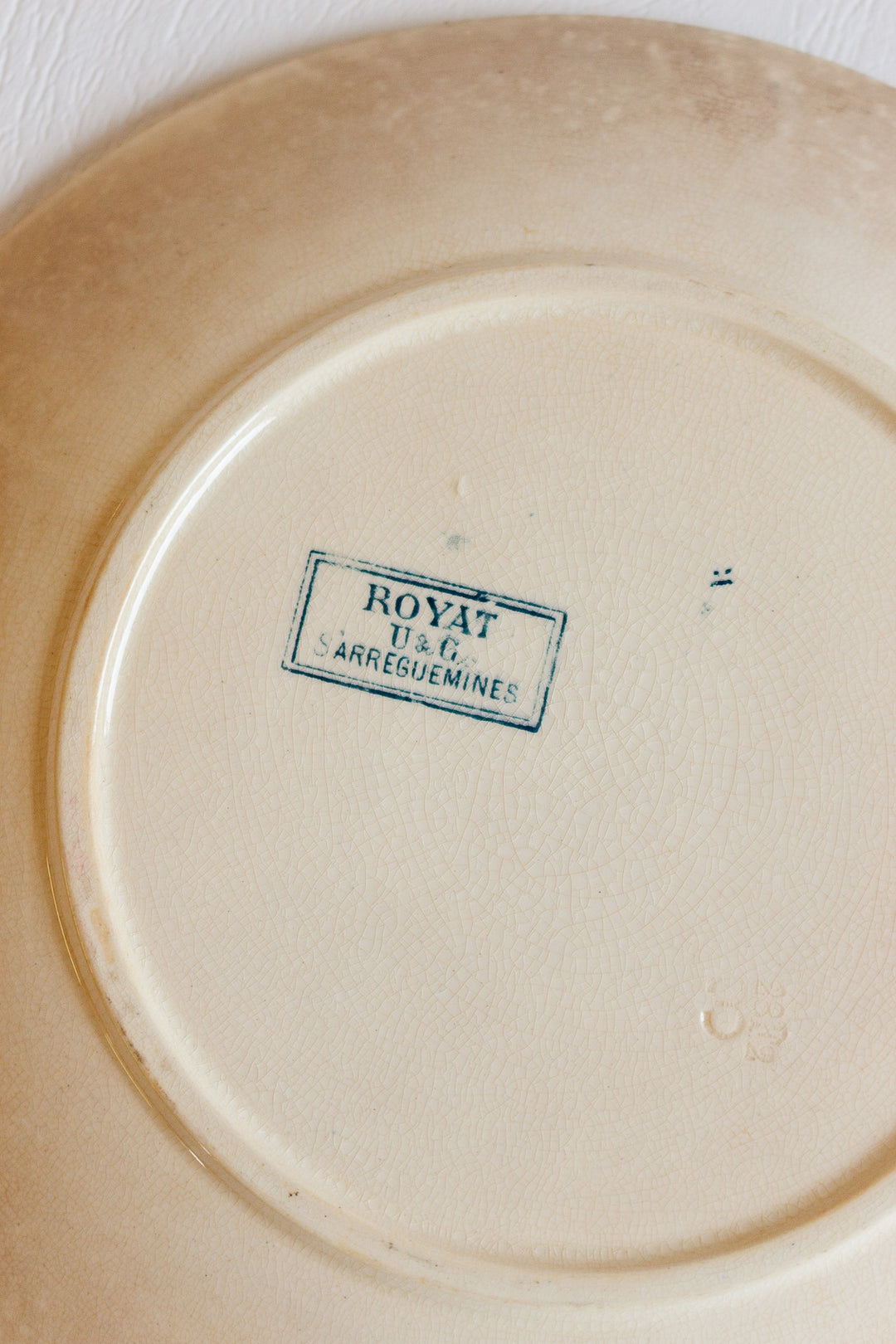 antique french "royat" sarreguemines transferware plate
