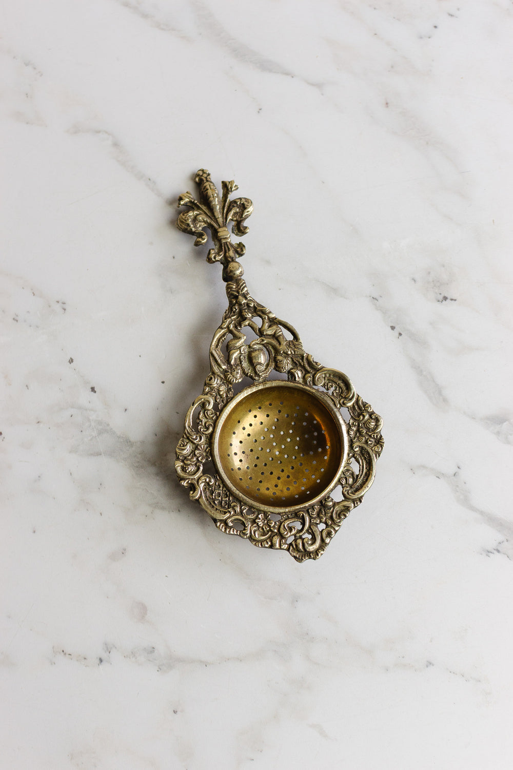antique french loose tea strainer