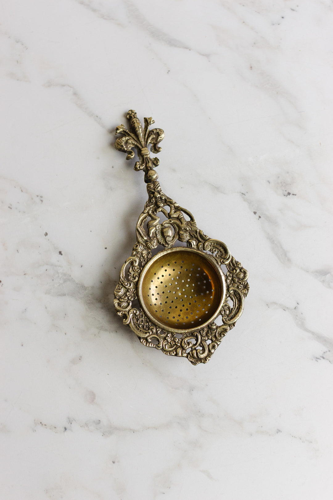 antique french loose tea strainer