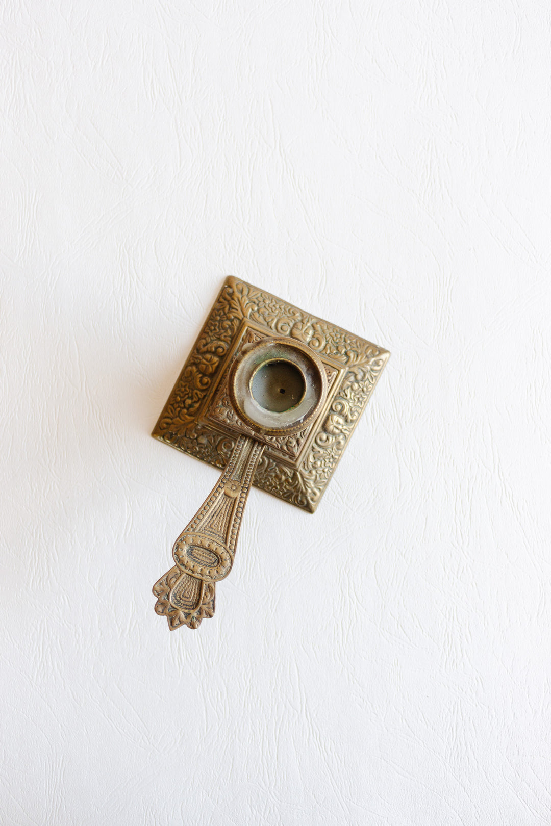 antique french chinoiserie brass chamberstick