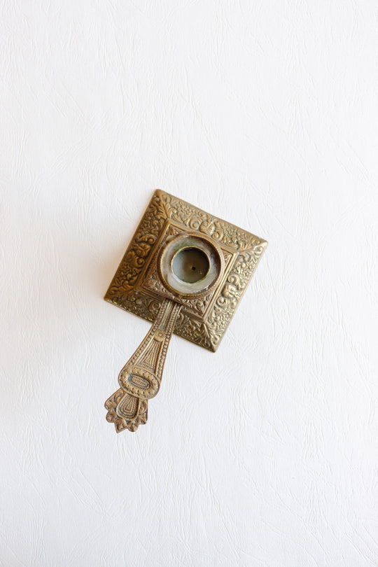 antique french chinoiserie brass chamberstick