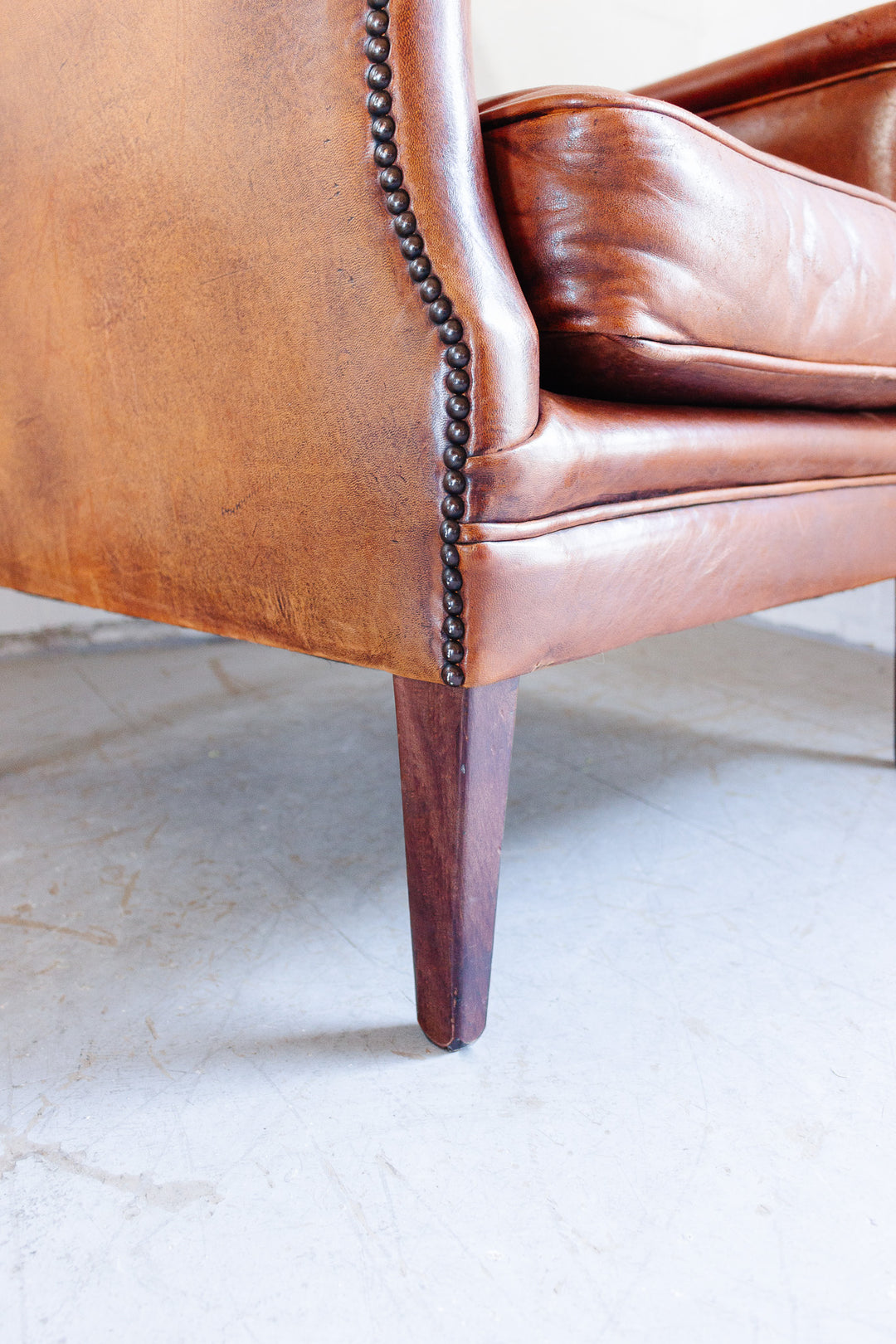 1980s Dutch sheepskin leather club chair