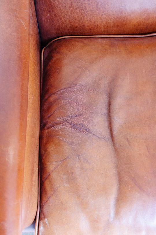 1980s Dutch sheepskin leather club chair