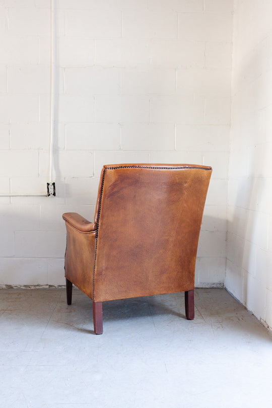 1980s Dutch sheepskin leather club chair