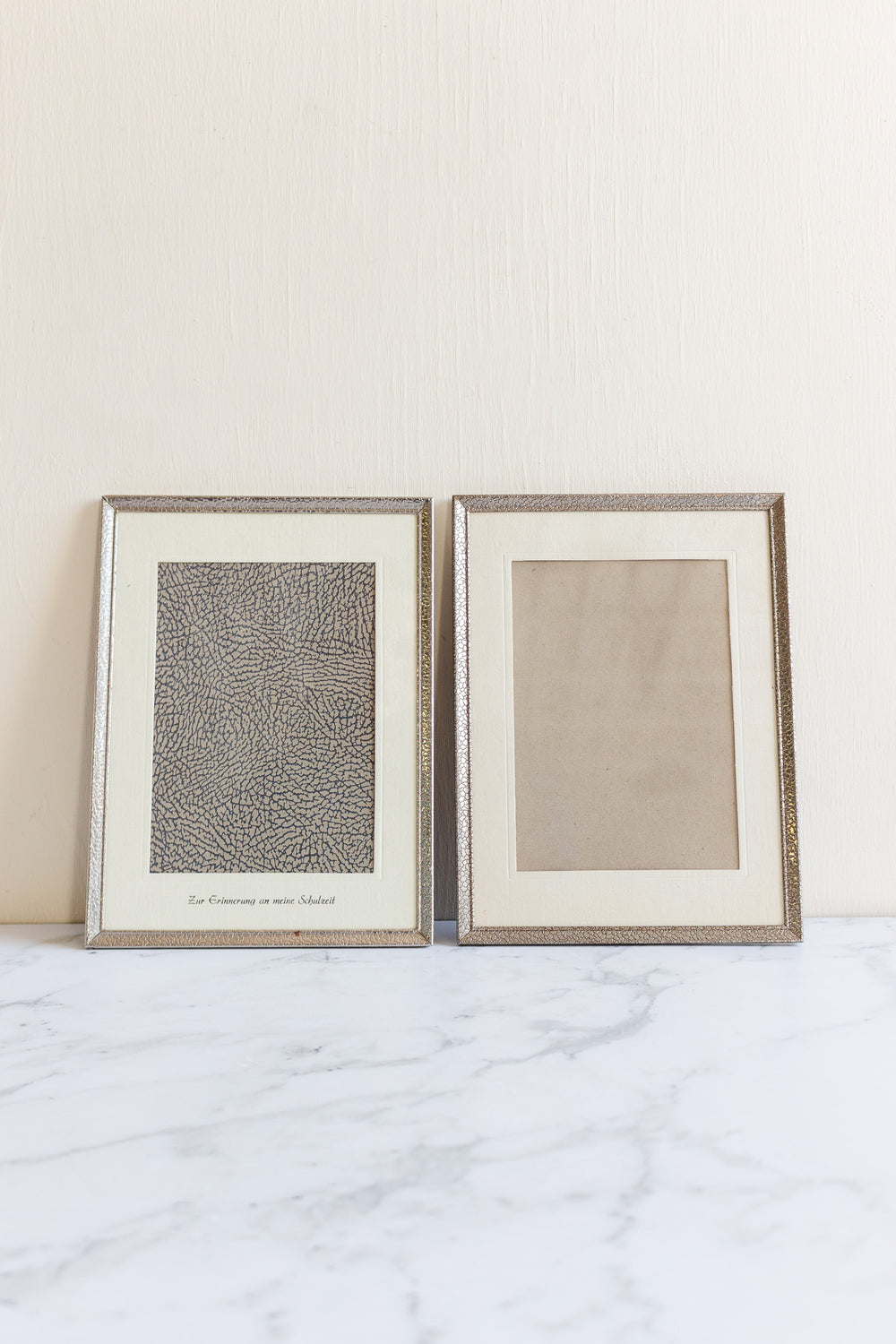 pair of midcentury german "In remembrance of my school days" photo frames
