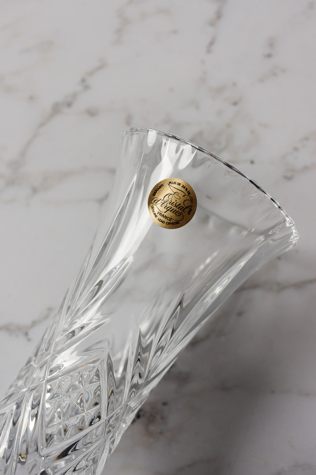 vintage french crystal d'arques  vase