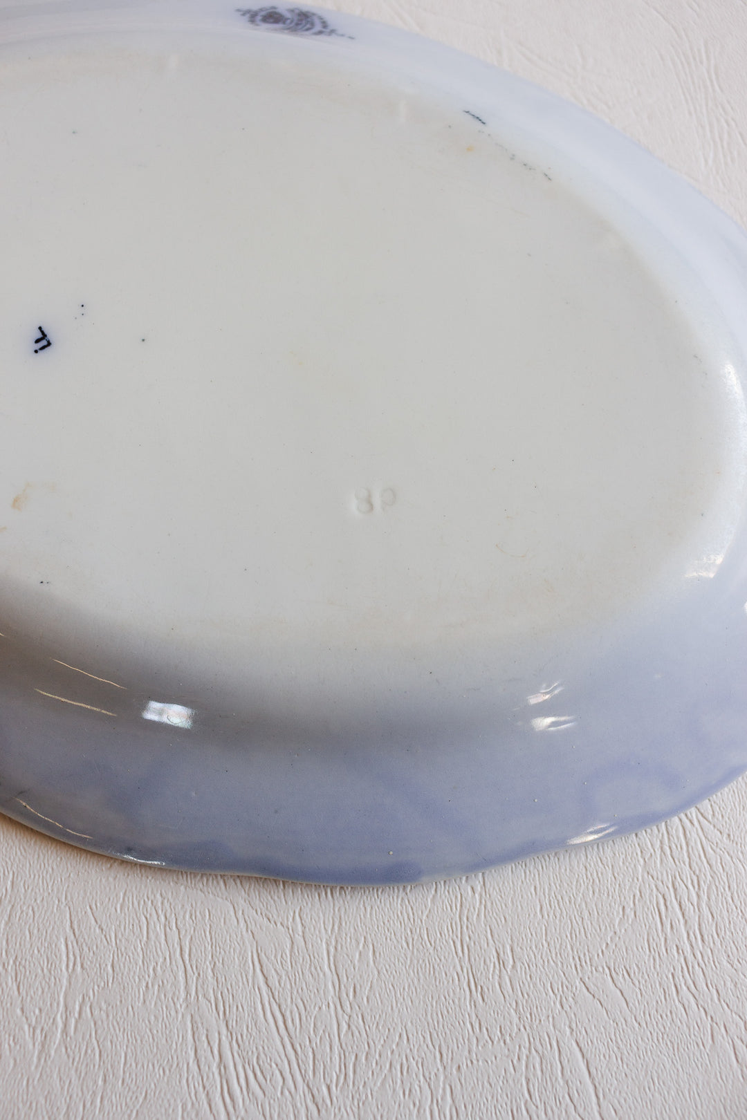 antique flow blue alfred meakin platter, circa 1891